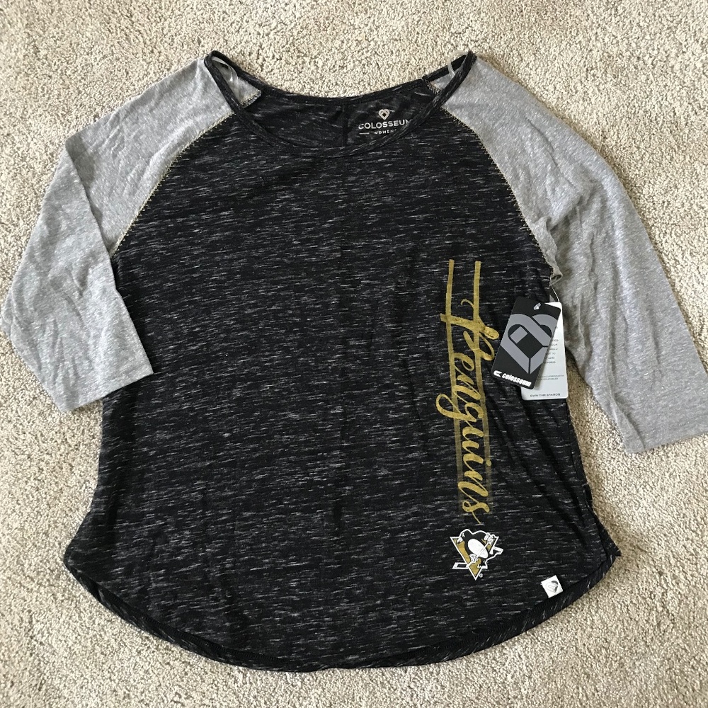 🍓NWT Pittsburg Penguins 3/4 Sleeve Raglan Tee